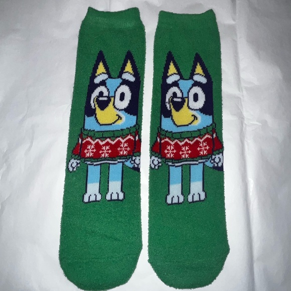 Bluey Green Cartoon Character Socks - Picture 2 of 4